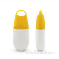 White Sunscreen Empty Bottle Squeezed With Unique Shape